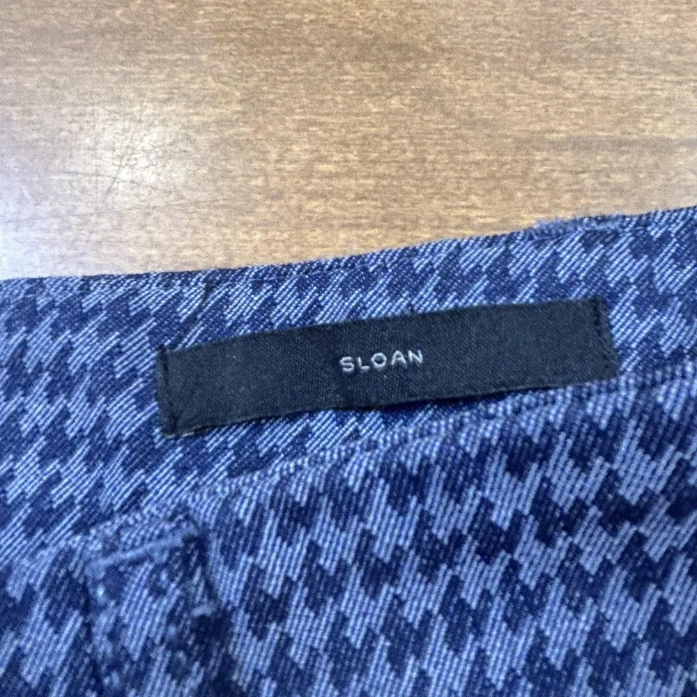 Set 2 Banana Republic Pants Womens 4 Blue Check Twill Sloan Avery Dress Career